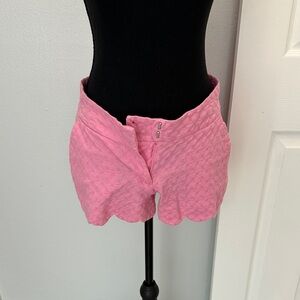 Crown & Ivy Pink High Waist Quilted Shorts